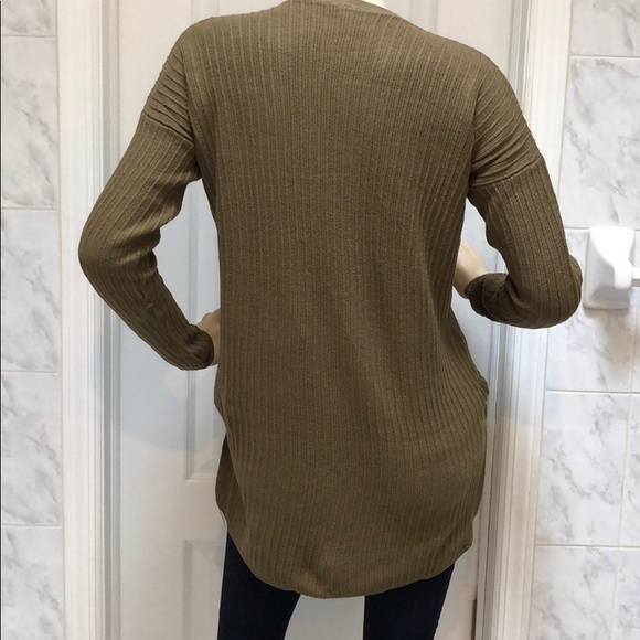 OLIVE KNIT RIBBED TOP - Picture 8 of 8